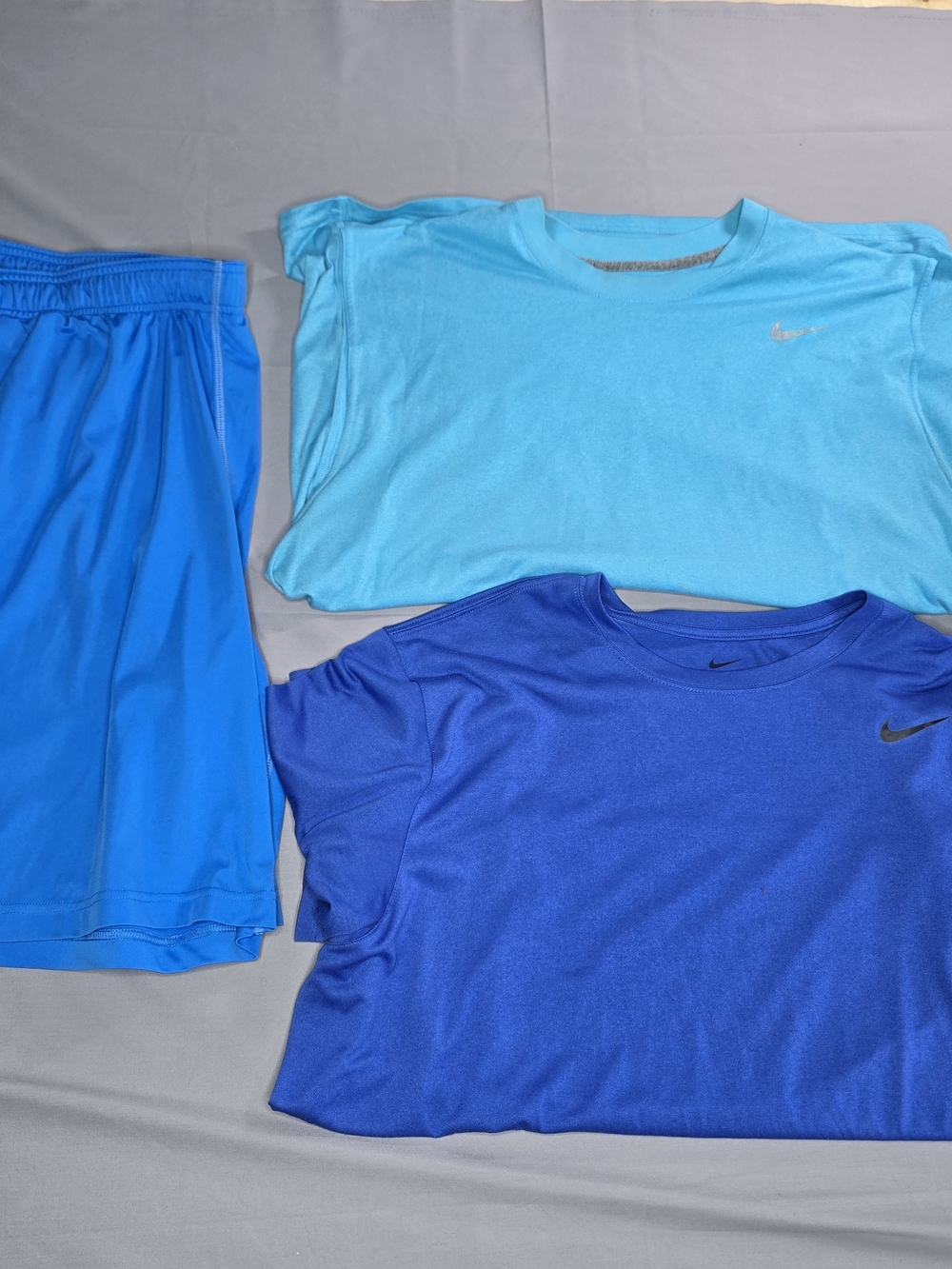 Nike Kids' Dri-FIT Performance Tee - Light Blue / Royal Blue